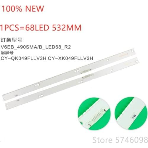 New 2 PCS LED backlight strip for Samsung UE49KS7000 UN49KS8000f UE49KS9000UXXC BN96-39527A 39528A V6EB_490SMB_LED68_R2 490SMA