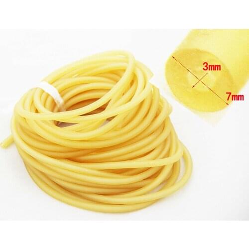 One Meter 3mm x 7mm Yellow Natural Rubber Band Latex Tube Exercise Pilates Pull Rope Latex Tubes Elastic New Hot High Quality