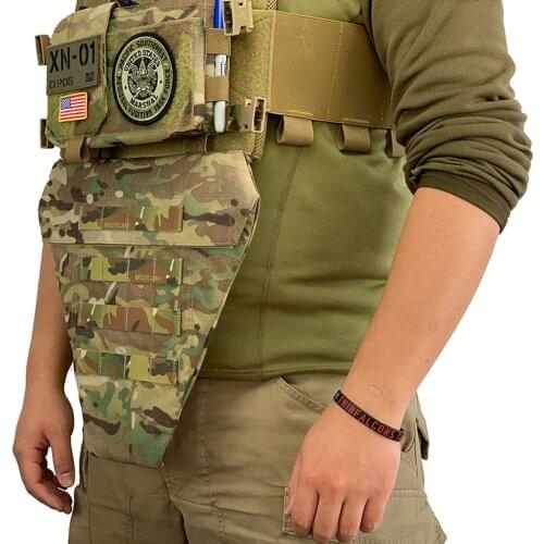 Hunting Tactical Vest Chest Rig Drop Panel Abdomen Molle Panel Bag Platform 500D