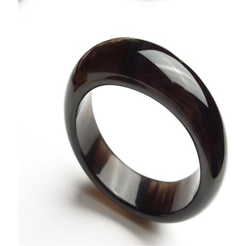 Genuine Natural Black Obsidian Stone Fashion Round Female Women Charm Bangles Inner Diameter 56mm CPAM