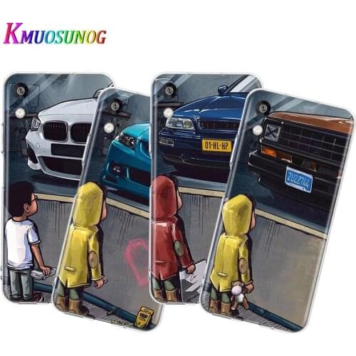 Transparent Cover Cute little boy car For Honor 8S 8C 8X MAX 8A 8 7S 7A 7C Play 3E Prime Pro 2020 2019 Phone Case