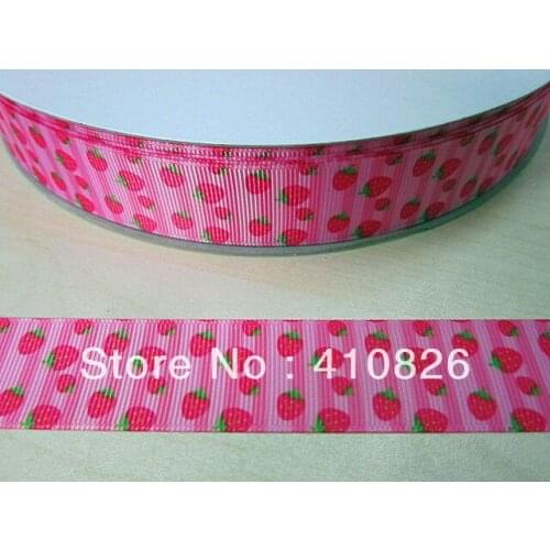 Q&N ribbon wholesale/OEM 1 inch Strawberry Grosgrain Ribbon 50yds/roll Free Shipping
