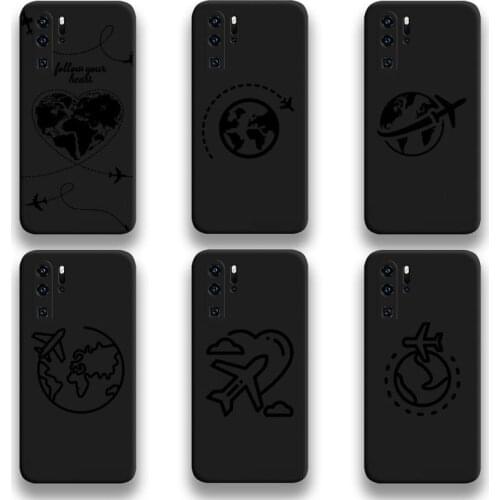 Luxury World Map Travel Phone Case For Huawei P20 P30 P40 lite E Pro Mate 40 30 20 Pro P Smart 2020