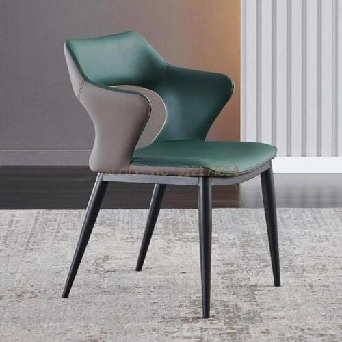 Nordic Light Luxury Dining Chair Net Red Modern Minimalist Office Negotiation Restaurant With Armrest Backrest Dining Chair