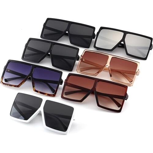 Oversized Shades Woman Sunglasses Black Fashion Square Glasses Vintage Retro Glasses Big Frame Sunglasses Unisex oculos feminino