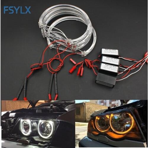 FSYLX LED Angel Eyes for BMW E46 halo light Error Free SMD angel eye E36 E38 E39 E46 Projector White yellow red blue Angel Eyes