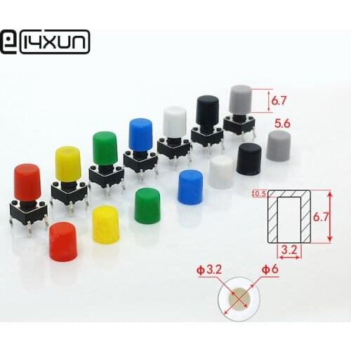 25Pcs Tactile Push Button Switch Cap 6mm Applies to 6*6 Self-locking / Non-locking Switch Button Cap