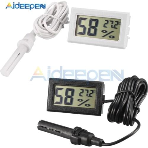 Mini LCD Digital Thermometer Hygrometer Temperature Indoor Convenient Temperature Sensor Humidity Meter Gauge Instruments Cable