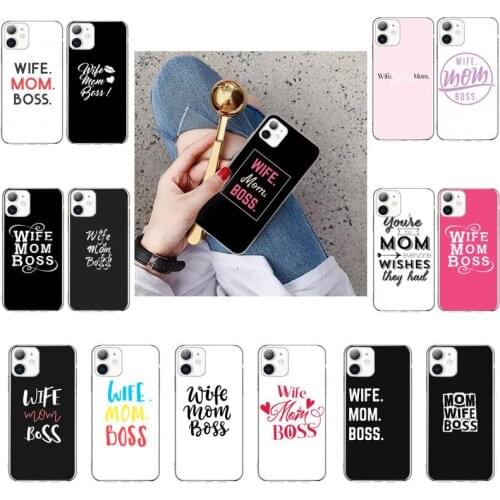 TOPLBPCS wife mom boss Soft Phone Case Capa For iPhone X XS MAX 6 6s 7 7plus 8 8Plus 5 5S SE 2020 XR 11 12pro max