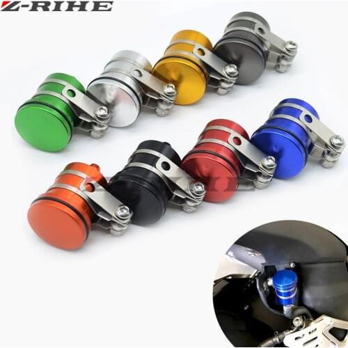 Universal Motorcycle Auminium Rear Brake Pump Fluid Tank Reservoir for kawasaki z750 z800 z1000 honda cbr 600 f4i cb400 cb500