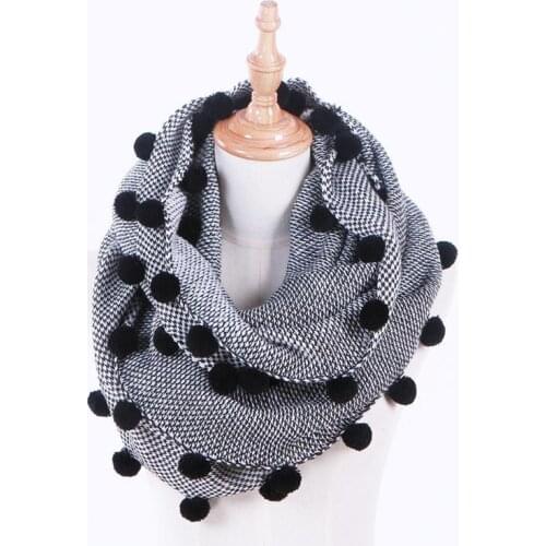 Winter fashion fur ball tassel scarf shawl for women and men warm scarf designer scarves 80*200cm 220g