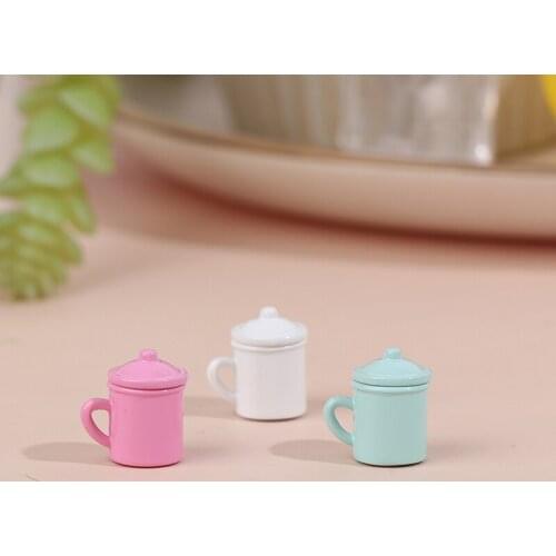 1pc 1/12 Miniature Milk Tea Coffee Wine Cups Mugs Dollhouse Tableware for Dolls House Decor Accessories