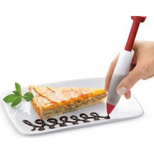 1pcs Protable Silicone Plate Pen Cake Cookie Pastry Cream Chocolate Icing Decorating Syringe Tools(00091)
