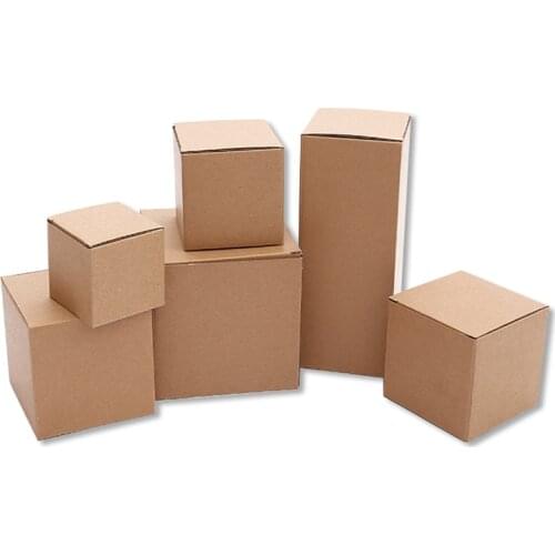 10Pcs Square Gift Box Mailer Brown Kraft Paper Boxes Thicken Corrugated Packing Box Express Cardboard Carton Logistic Supplies