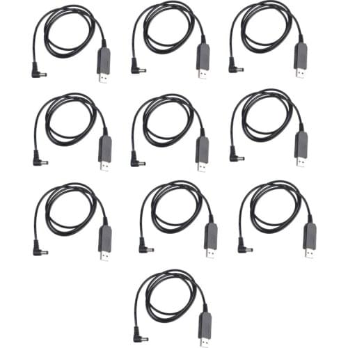 10PCS Portable Boost DC 5V To 9V USB Charger Transformer Cable for Baofeng UV-5R UV-82 BF-F8HP UV-82HP UV-9R Plus Walkie Talkie
