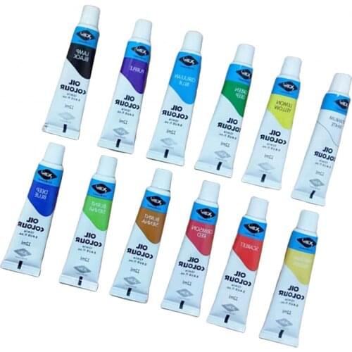 12 Colors Oil Paint Set Tube Artist Non Toxic Pigments For Kids Adults Professional Painting on Canvas Wood Clay Ceramic Crafts