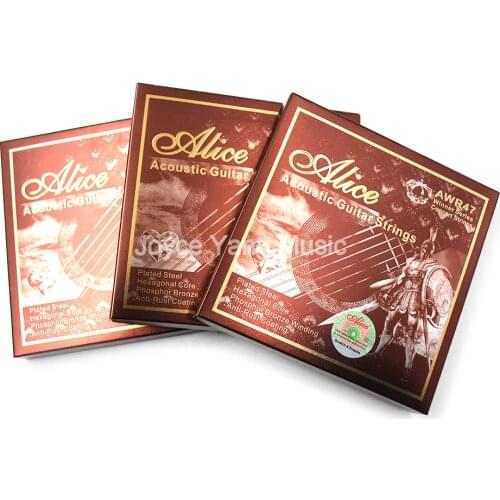 3 Sets Alice AWR47 Acoustic Guitar Strings Plated Steel Hexagonal Core Phospher Bronze Winding Anti-Rust Coating Free Shipping