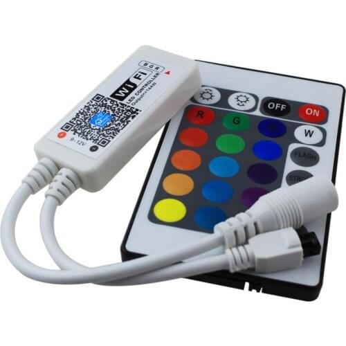 30pcs/pack 16million colors magic mini Wifi LED Controller for rgb led strip smartphone control with 24key remote DC 9-12V