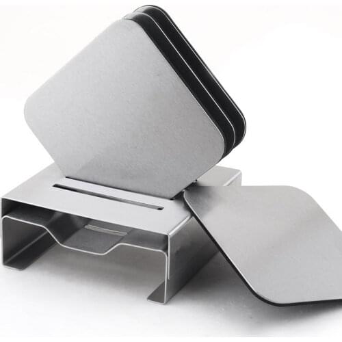 4Pcs/Set Hot Drinks Coasters Stainless Steel Metal Coaster Cup Mat Pads Tableware Pad Placemat Cup Bowl Insulation Mat KJ 3013