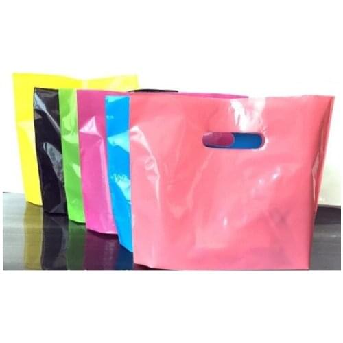 50pcs Big Supermarket Plastic Bags For Shops Package Jewelry Party Gift Bags With Handles Storage Cloth Bags Shoes cosmetic bags