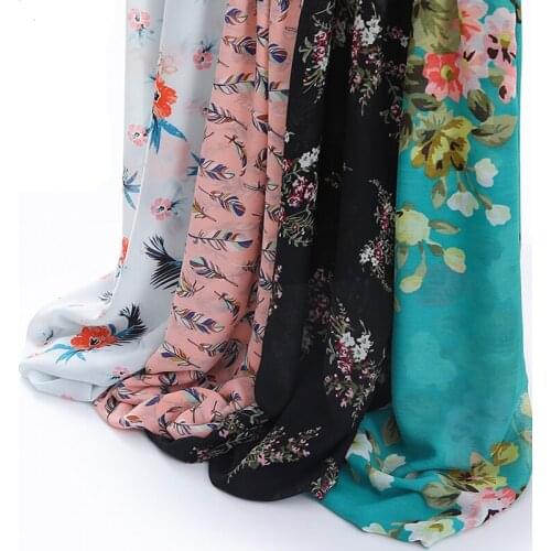 75D Thin Summer Small Floral Wrinkled Chiffon Fabric For Sewing Women Clothes Dress Per Meters