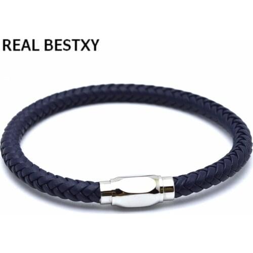 REAL BESTXY Europe And The real Leather Bracelet Simple braided leather Bracelet For Women men 2018 New Hand Jewelry