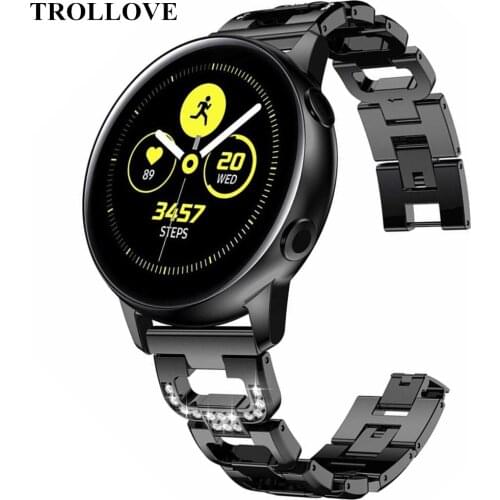 Diamond Watch Band for Samsung Galaxy Watch 42mm Stainless Steel Strap Gear S2 Sport 20mm Bracelet Huawei 2 Huami Amazfit BIP