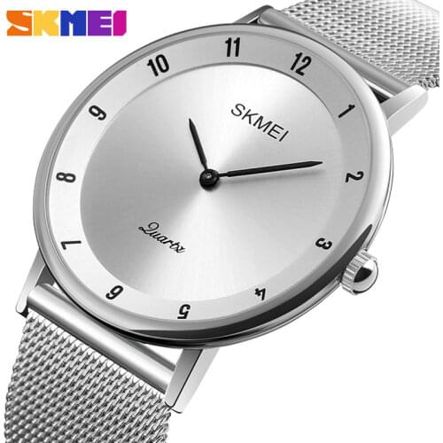 SKMEI Luxury Men Quartz Watches Ultra Thin Stainless Steel Clock Male Business Watch Waterproof Casual Relogio Masculino 1264