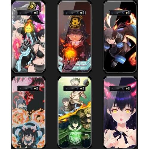 Tamaki Fire Force Phone Case Tempered Glass For Samsung S20 Plus S7 S8 S9 S10E Plus Note 8 9 10 Plus A7 2018