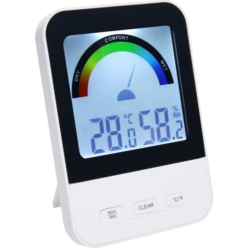 Digital Indoor Temperature and Humidity Meter, LCD Hygrometer Thermometer Monitor for Home, Office