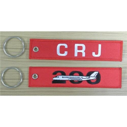 CRJ 200 Aircraft Embroidered Key Ring Banner Keychain