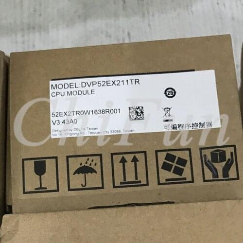 Delta Original PLC DVP52EX211TR Programmable Controllers 52 Point Host 24DI 8NPN DI+8 Relay 2 Way 20K Output DC Power Supply