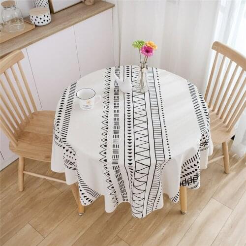 Home Round Printed Tablecloth Cover Cloth Hotel Party Wedding Dining Table Cloth Table Pad