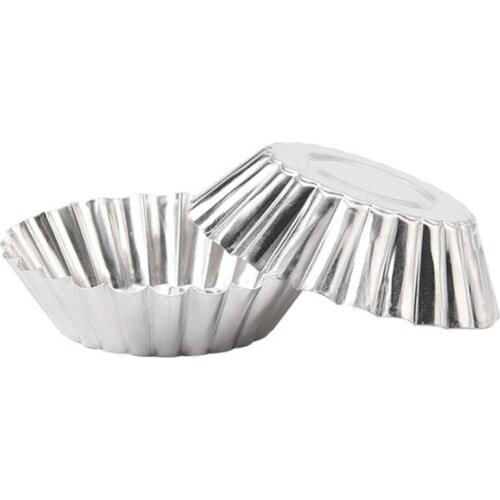 Silver Tone Cake Cupcake Liner Egg Mould Baking Muffin Round Cup Mold Cake Tool Bakeware Baking Pastry Tools F20173427