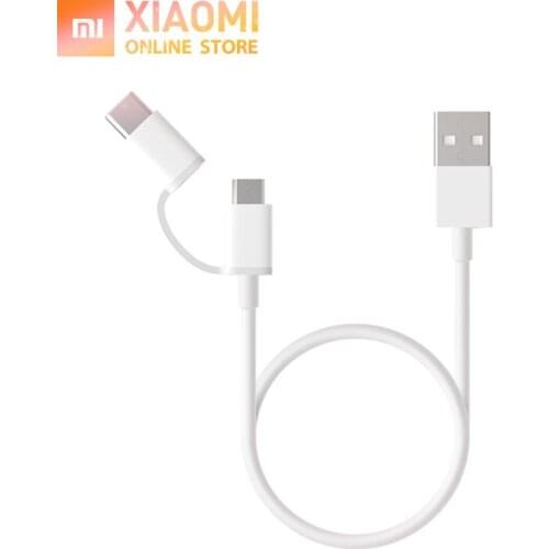Global Version USB Xiaomi Two in One Charging Cable Micro USB to Type-C Support Fast Charge for Xiaomi Smart Phone Mi Pad