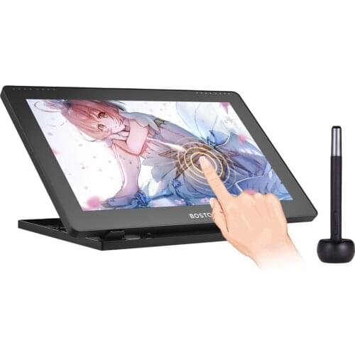 BOSTO 16HD 15.6'' IPS Graphics Drawing Tablet Display Monitor 1920*1080 Resolution 8192 Pressure Level Rechargeable Stylus Pen