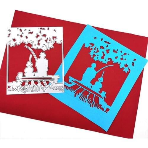 Julyarts Father Son Fishing New Metal Cutting Dies Album For Scrapbooking Craft Cards cutting Dies For Interactive Cards