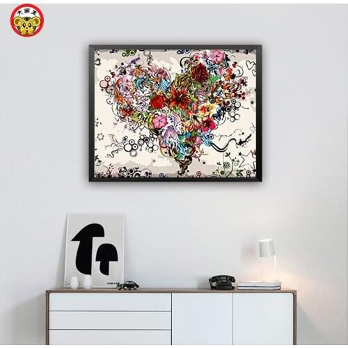 Numbers oil painting DIY flower abstract color block animal skeleton head flame cool home porch bedroom decoration