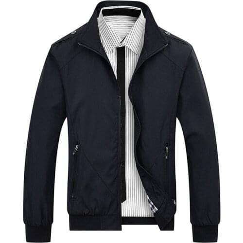 Mens Jackets Spring Autumn Casual Coats Solid Color Mens Sportswear Stand Collar Slim Jackets Male Bomber Jackets 5XL