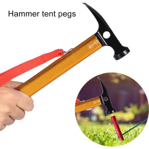 Multifunction Portable Carbons Steel Camping Tent Hammer Tent Peg Stake Puller Mallet Extractor Remover Awning Canopy Tool