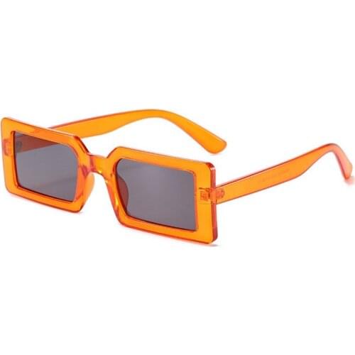 New Colored Glasses Frame Square Sunglasses Men metal hinge Rectangle Women Small Orange Green Glasses Shades Retro Cool UV400
