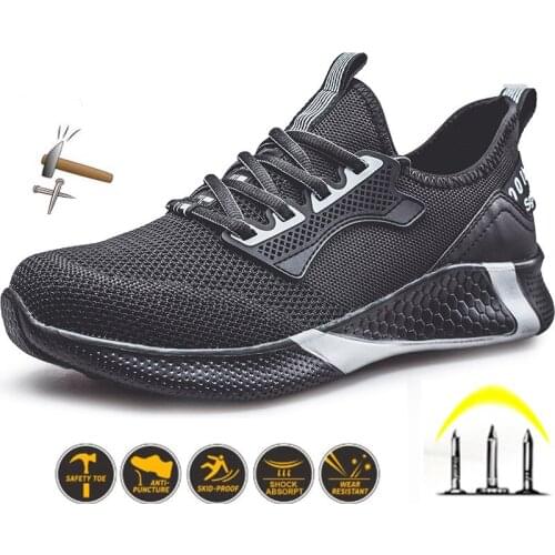 2021 Autumn Steel Toe Work Safety Shoes for Men Puncture Proof Security Boots Man Breathable Non-slip Industrial Sneakers Male