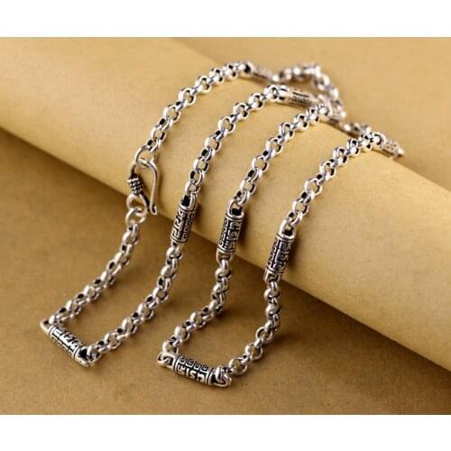 2020 New Fashion Silver Items S925 Pure Silver Ornaments Thai Silver Men O Necklace