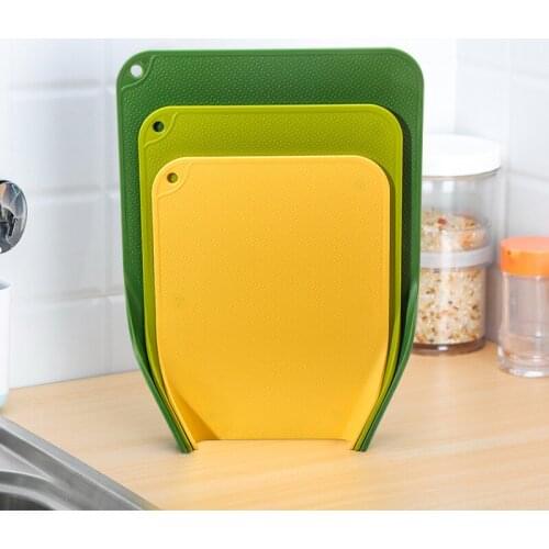 Set of 3 Colorful Stand Kitchen Cutting Board Chopping Blocks Gadgets Tools Knife Accessories for Fruit Vegetables Meat