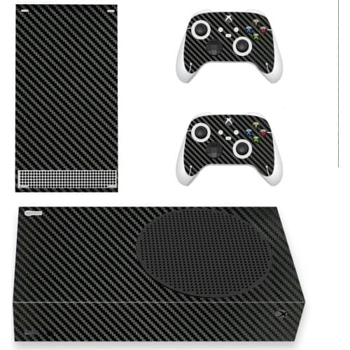 Carbon Fibre Skin Sticker Decal Cover for Xbox Series S Console and 2 Controllers Xbox Series Slim XSS Skin Sticker Vinyl