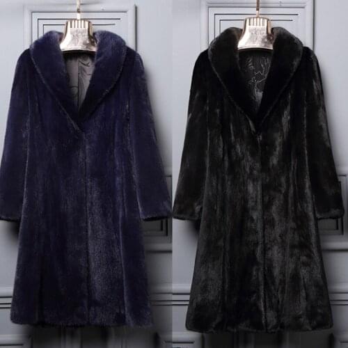 New velvet mink fur coat of mink long imported mink fur coat haining is slim and slim Fur coat women jacket