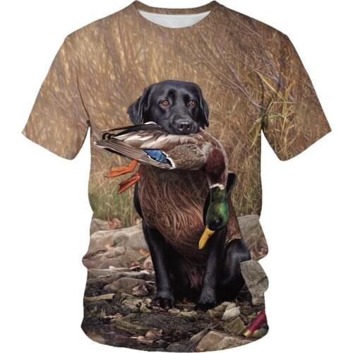 Hip-hop new pet dog 3D pattern printing mens short-sleeved O-neck shirt casual street mens full size T-shirt for men