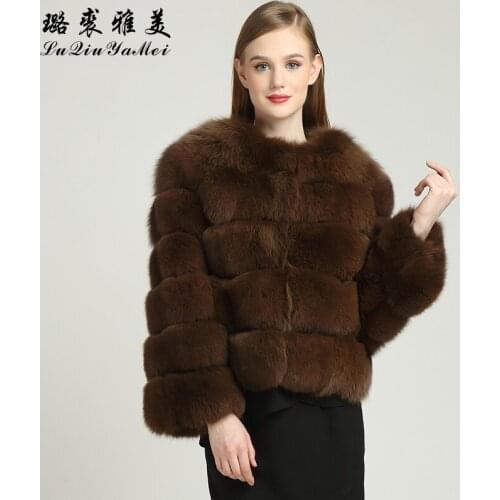 Newest 2020 Real Fox Fur Jackets Warm for Winter Genuine Fur Coats Plus Size Long Sleeve Vest Customized Luxury Coat Fur Natural
