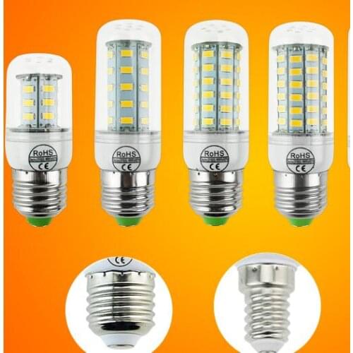 Wholesale led bulb E14 SMD 5730 24led 36led 48led 56led 69led 220V 230V 240V led lamp E27 Cold white warm white LED corn bulb