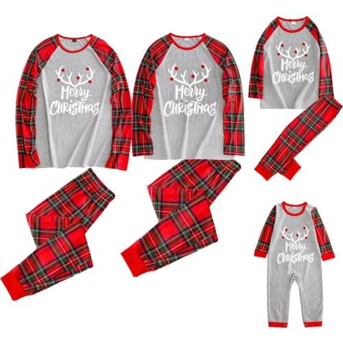 Merry Christmas Family Matching Outfits New Year Costume Family Pajamas Set Adults Kids Mom Mum & Baby Pajama Set Family Look